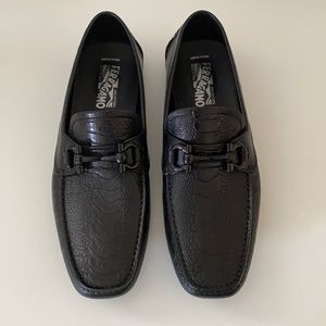 Salvatore Ferragamo Men's Calf/Ostrich Driver leather driver-New condition